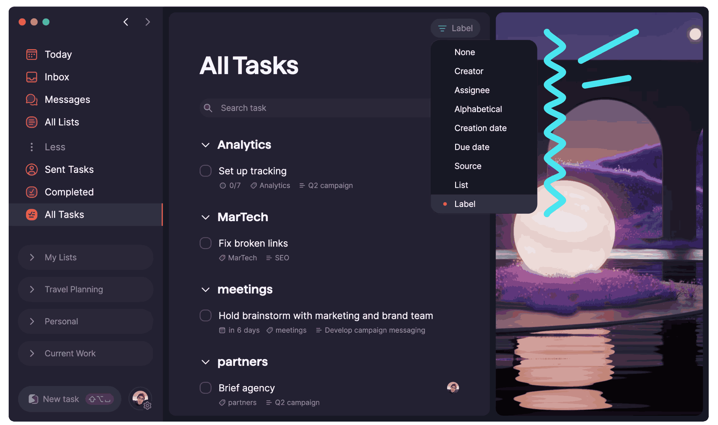 Sorted By Labels - Source: Superlist
